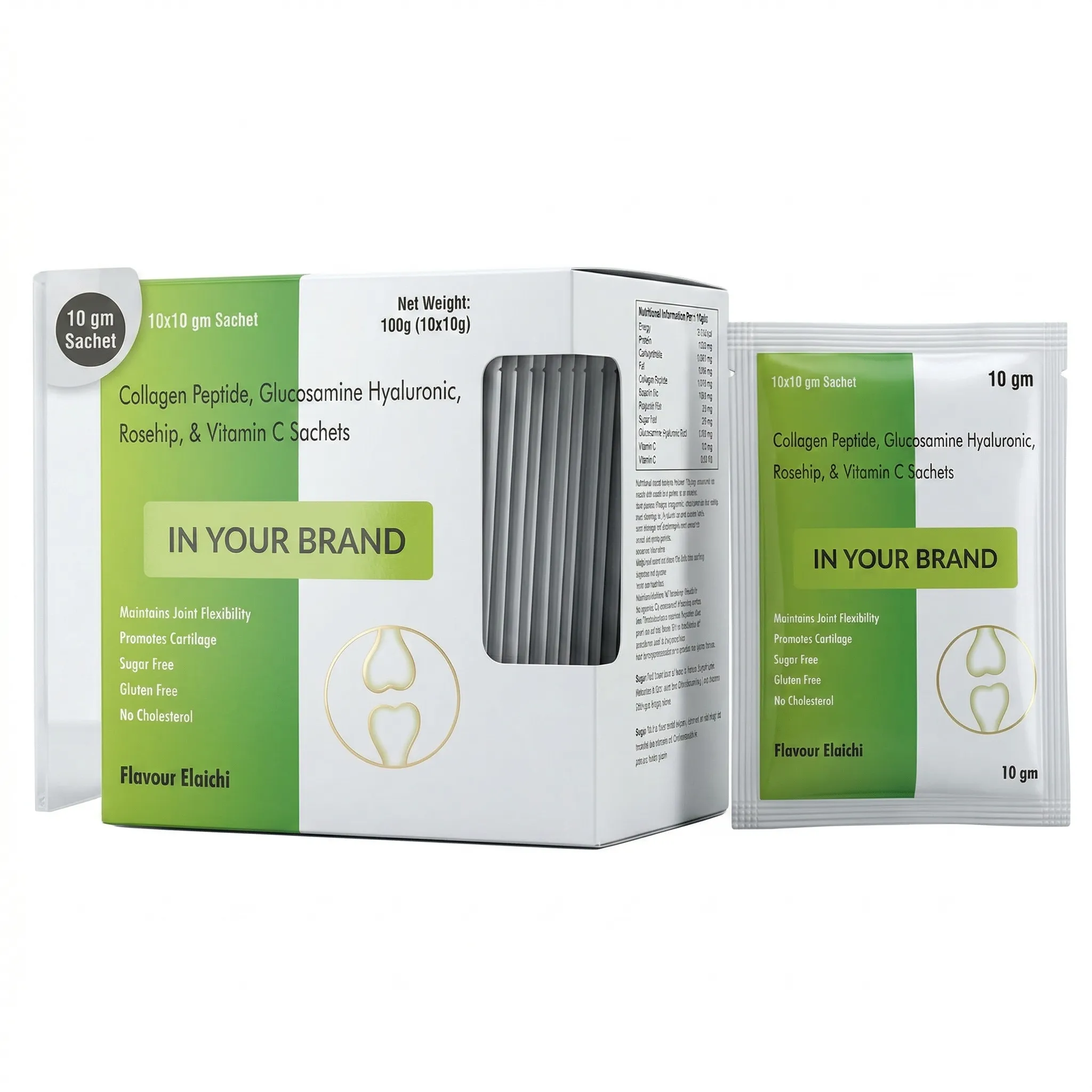 Elaichi Joint Flex: Collagen & Glucosamine Sachet (10g)