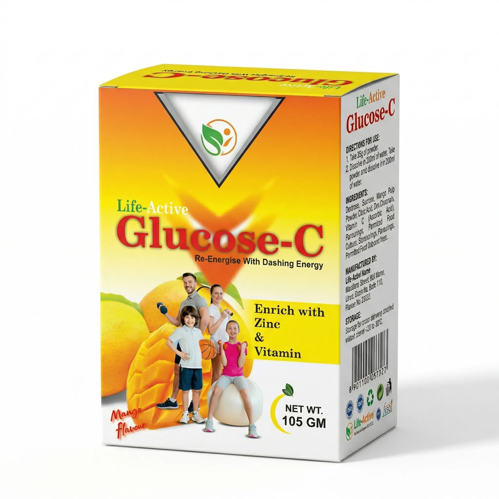 Life-Active Glucose-C Mango Flavour with Zinc & Vitamin 105g