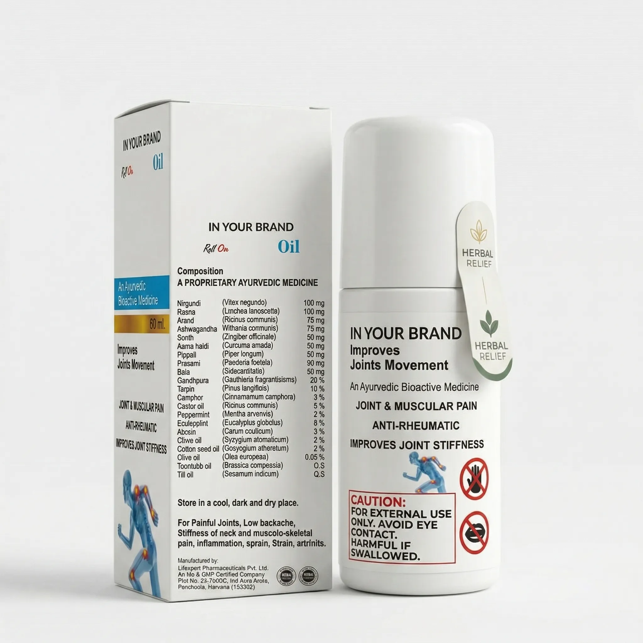 RapidRelief Ayurvedic Roll-On Oil For Joint & Muscle Pains